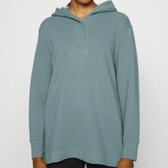 Athleta Women's Coaster Luxe Waffle Hoodie Minimalistic Blue Pullover Size M - Picture 11 of 11